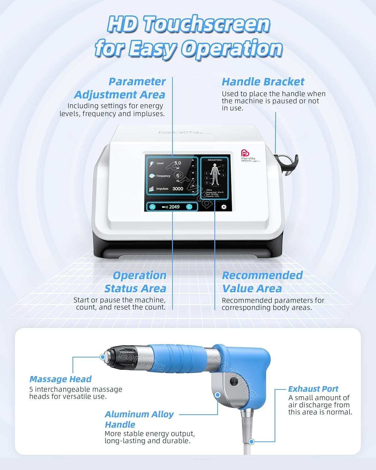 Portable Shock Wave Therapy Machine for Tissue Regeneration & Pain Alleviation