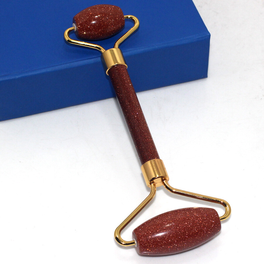 Natural Rose Quartz and More Natural Gemstones Face Skin Roller Gua Sha