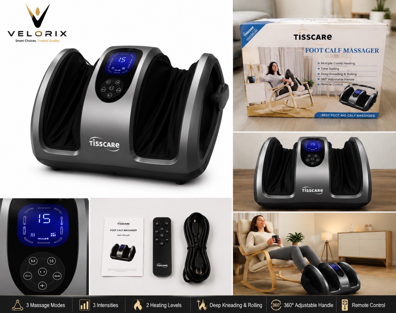 TISSCARE Shiatsu Foot Massager with Heat: FSA HSA Eligible Foot Massager