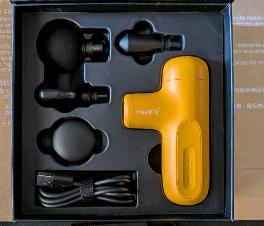 HEYCHY Super Mini Massage Gun Deep Tissue, Handheld Muscle mini, Yellow