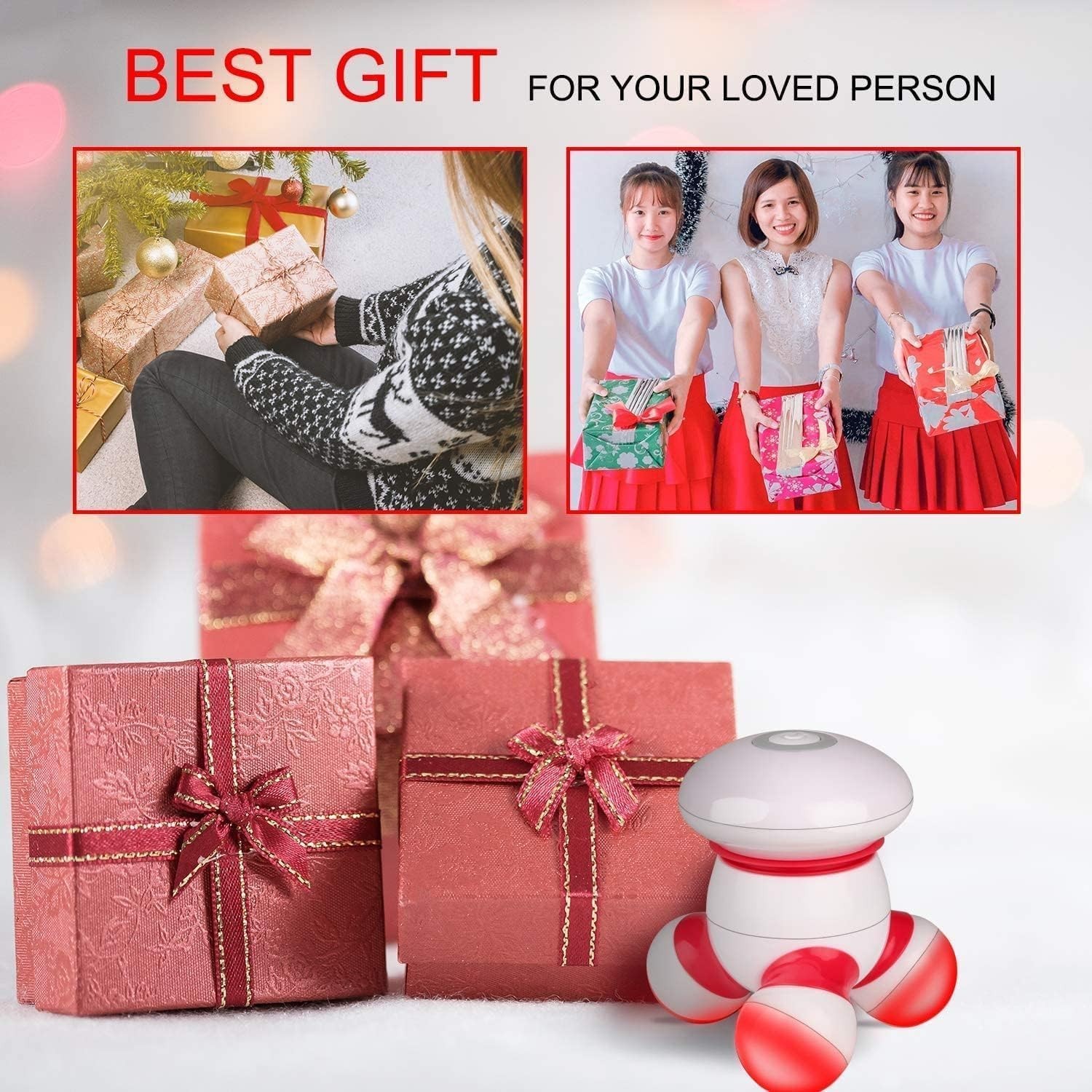 Portable Mini Vibrating Massager with LED Light for Pain Relief and Relaxation