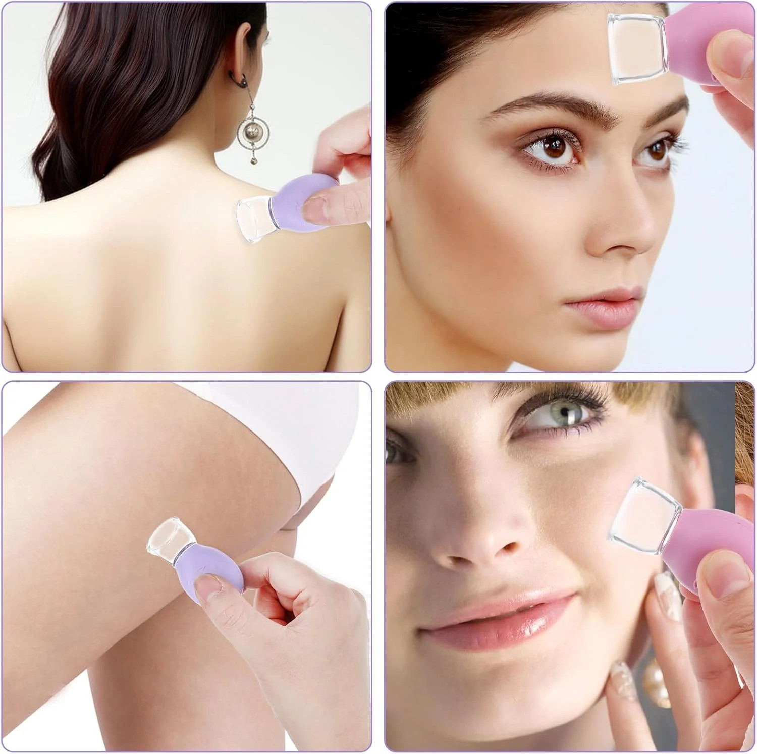 4 Pcs Glass Vacuum Cupping Set for Face Body Massage Anti Cellulite Therapy