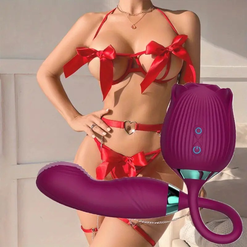 Multispeed-Personal-Massage-Rose-Vibrator-Licking-Massager-for-Women-Gift NEW