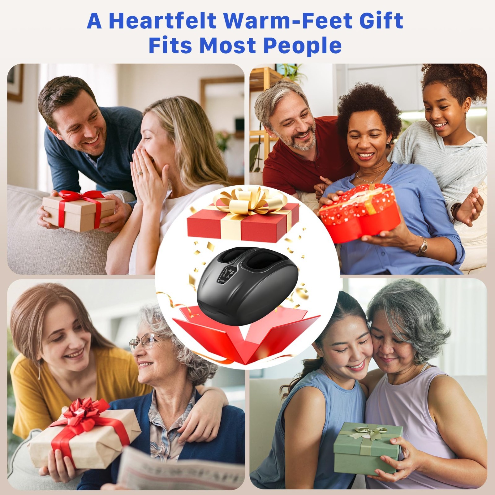 Upgraded Foot Massager with Heat & Compression – Shiatsu Kneading, Vibration Rel