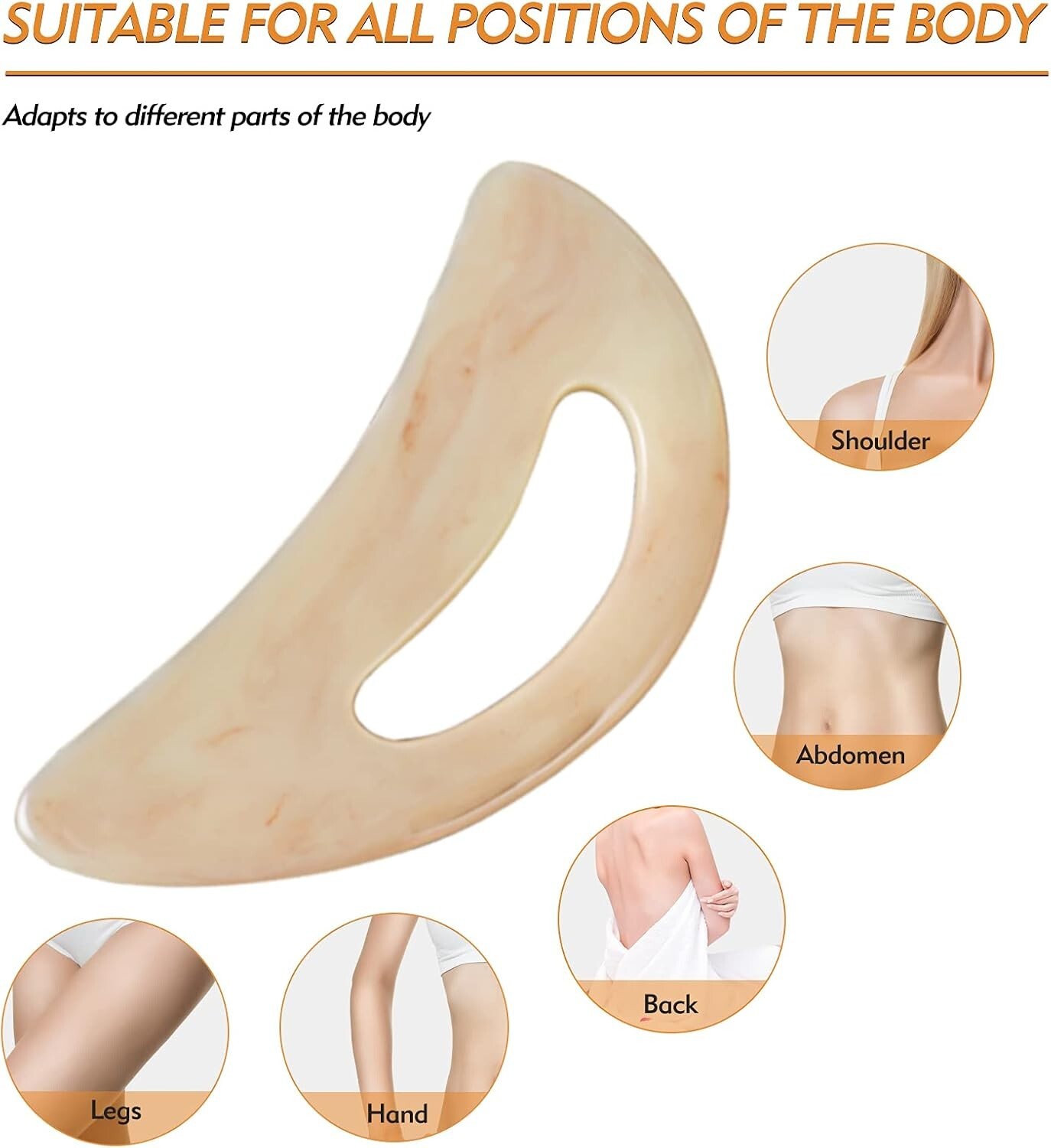 Large Resin Gua Sha Massage Tool for Muscle Scraping and Lymphatic Drainage