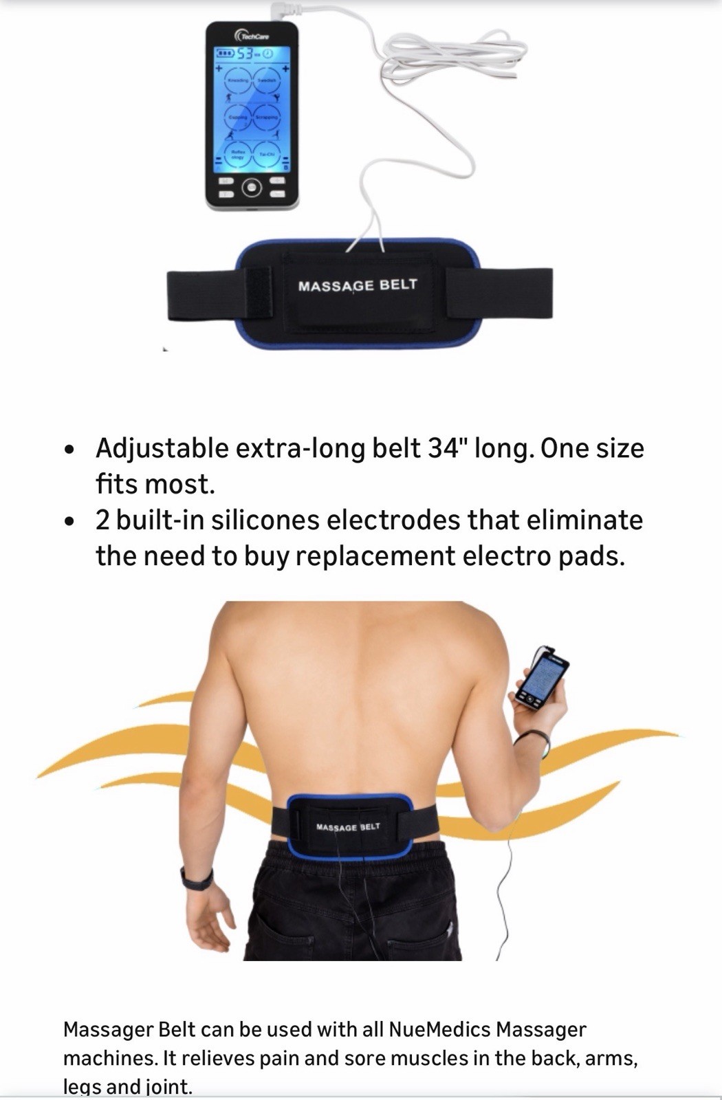 Tens Unit Muscle Stimulator 24 Modes Dual Channel Combo Set Slippers + Belt