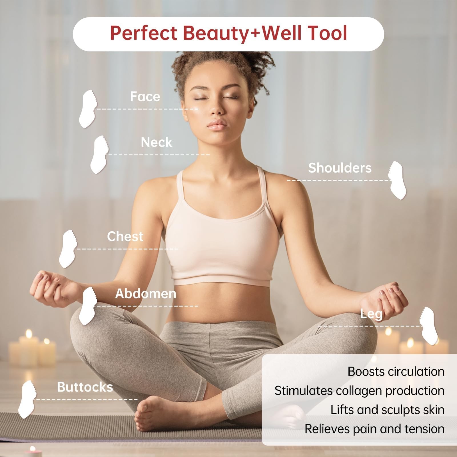 Stainless Steel Gua Sha Facial Tools Metal Stone Body Lymphatic Drainage