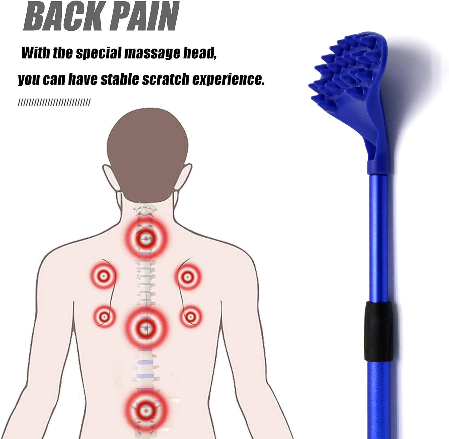 Back Scratcher for Women Men Extendable with Strong ABS Massage Head, 21Inch Bod