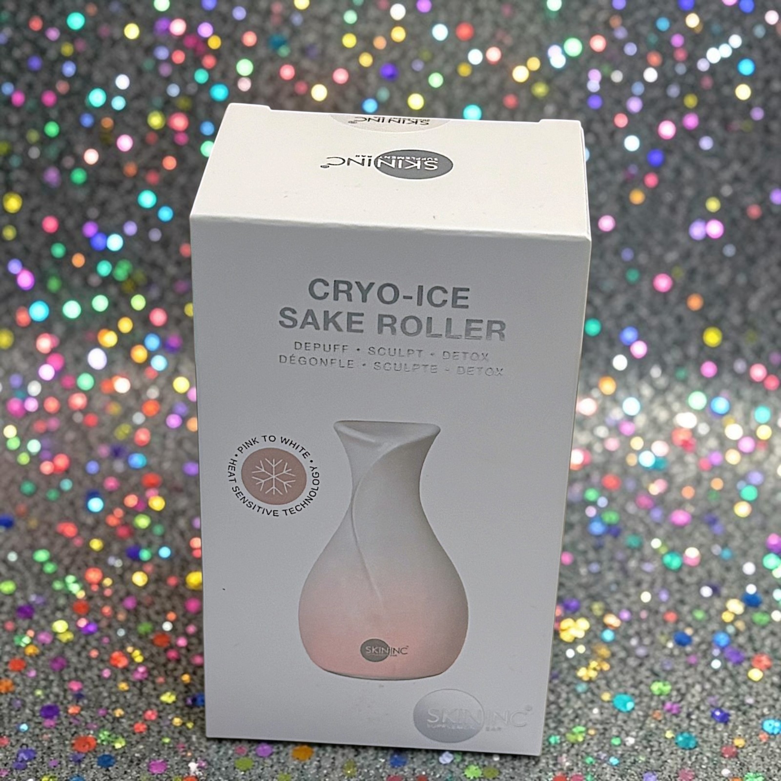Skin Inc Cryo-Ice Sake Roller Blush Edition Face Cooling Massager Pink