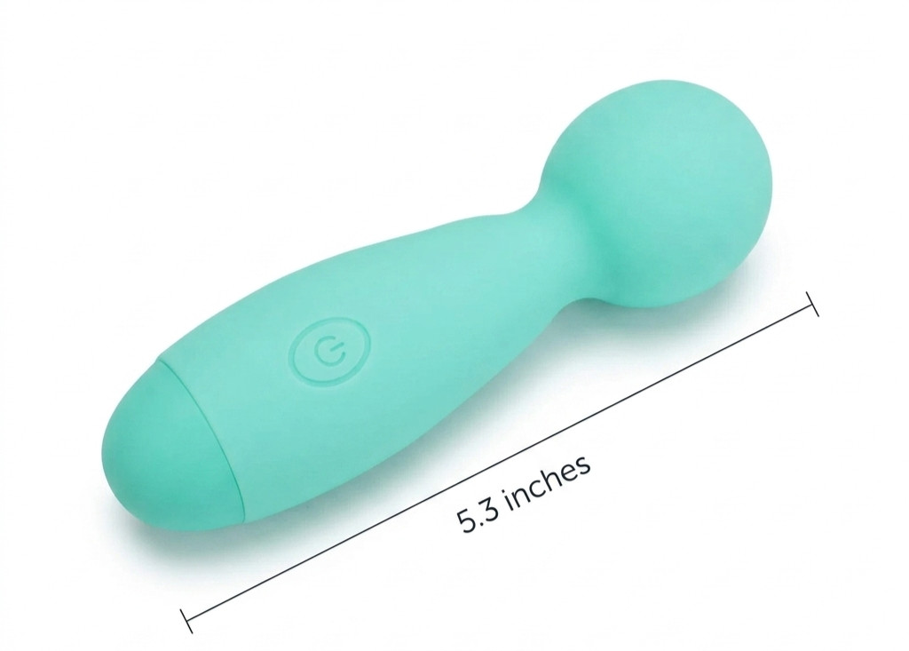 NEW Plus One Travel Wand- 10 Vibration Modes, Teal Silicone Massager + Batteries