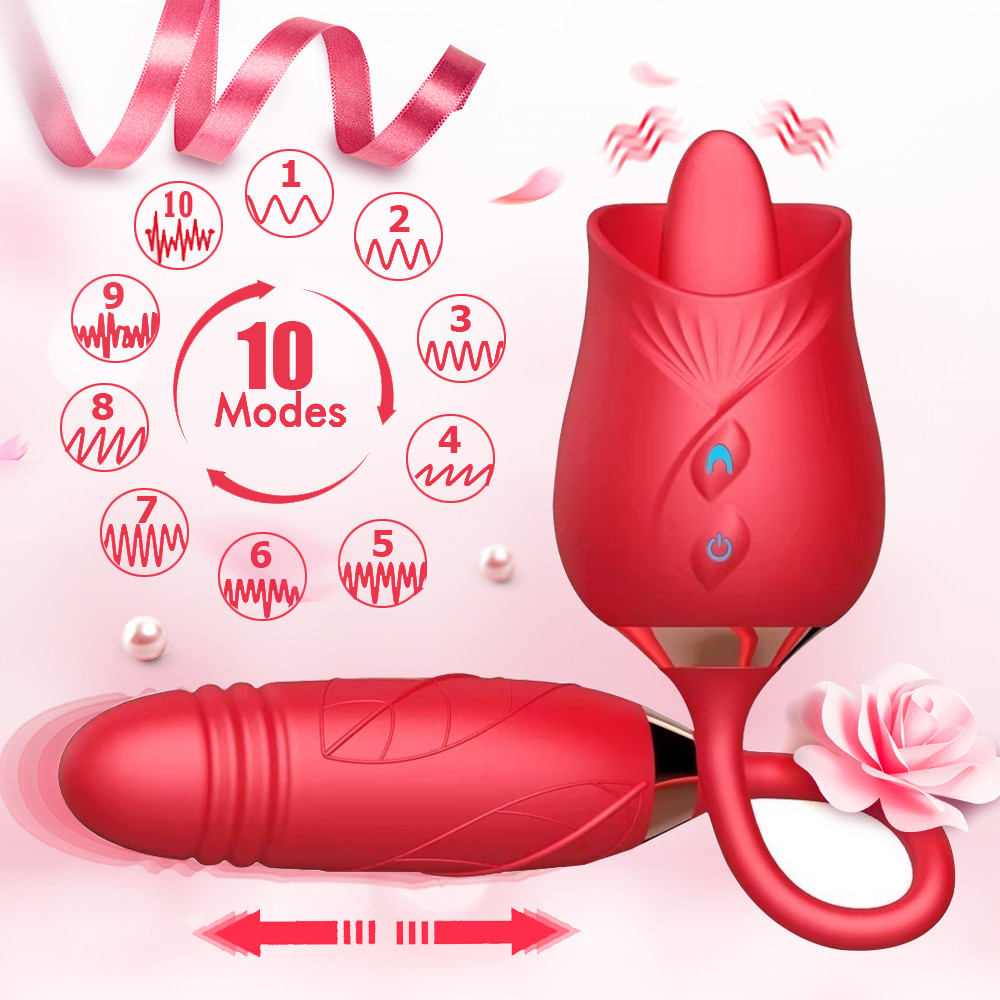 10 speed for Rose Female Anniversary Female Birthday Gift Massage Tongue Licking