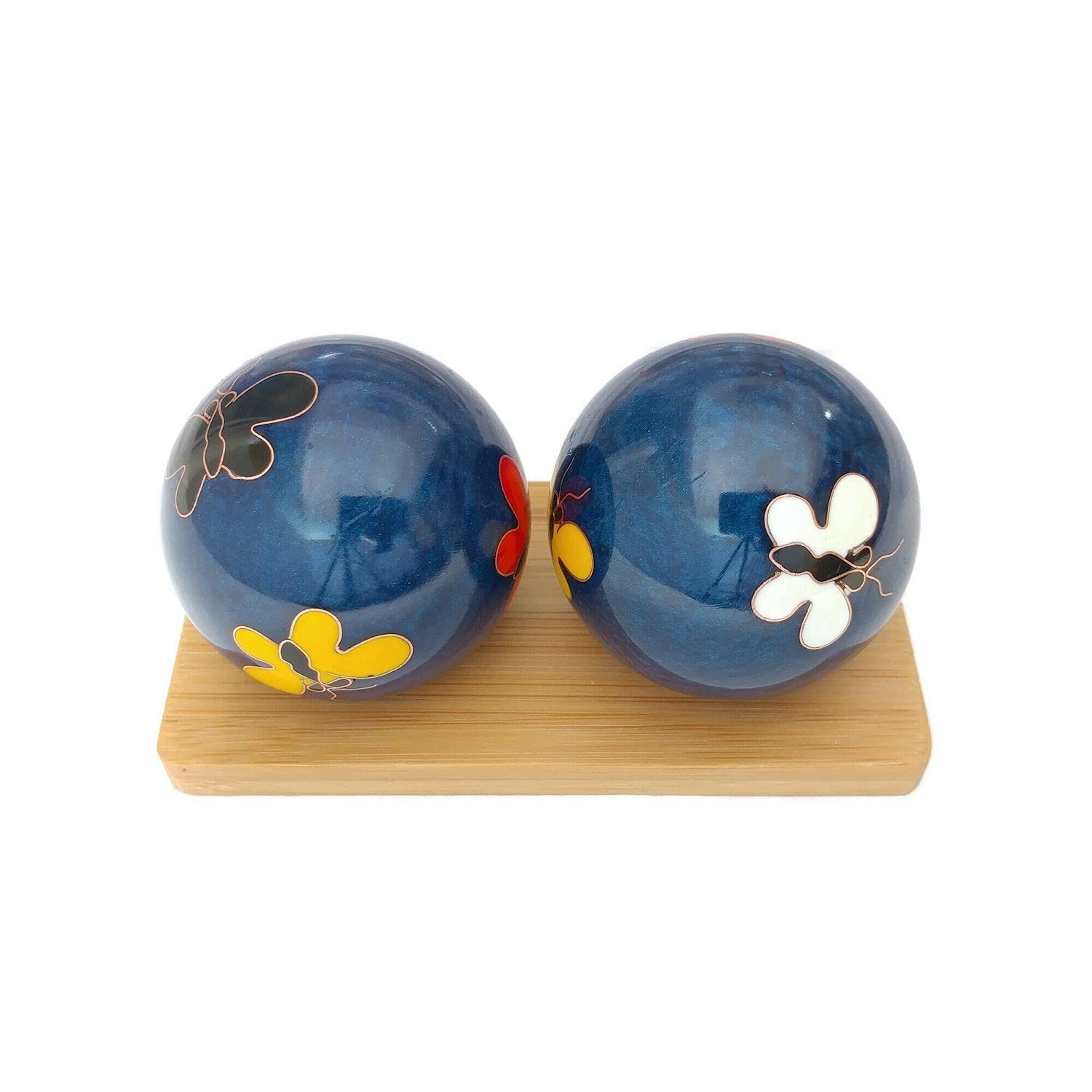 Butterfly Baoding Balls with Bamboo Stand. Chiming Chinese Health Balls for H…