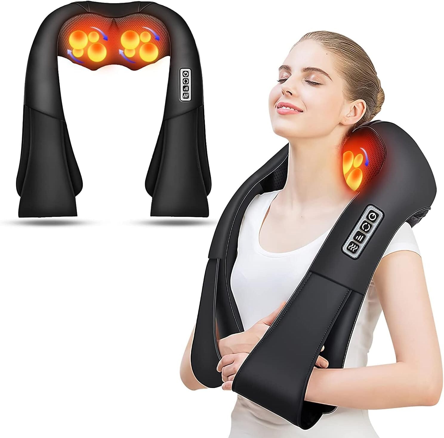 AERLANG Shiatsu Back and Neck Massager, Back Massager Deep Tissue Kneading Massa