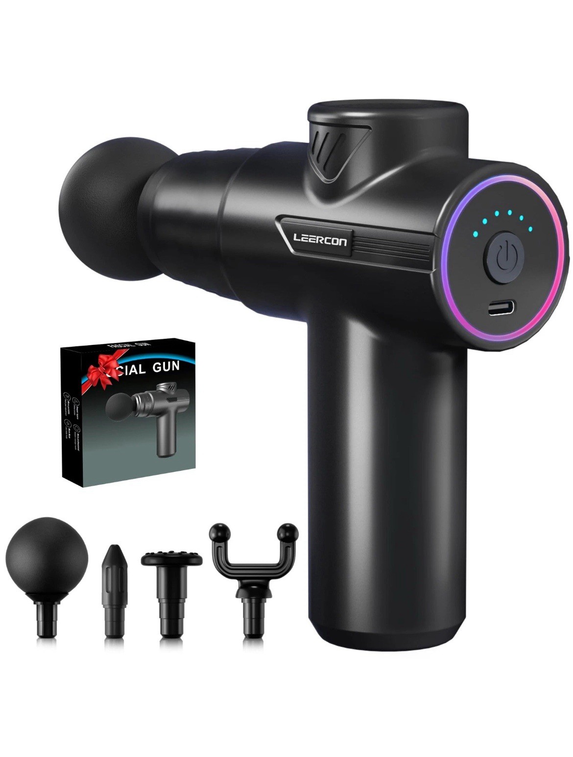 LEERCON Mini Massage Gun,Portable Deep Tissue Muscle Fashion Back Massager, H…
