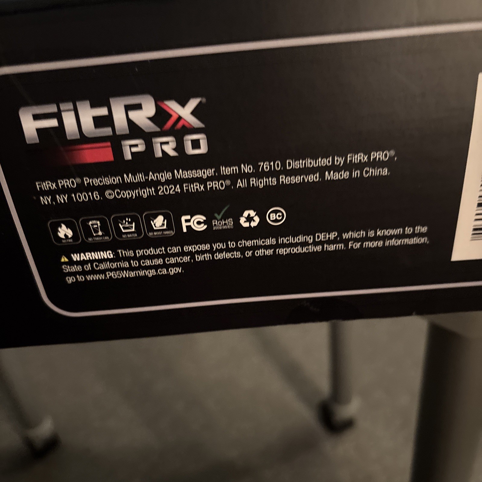 FitRx Pro Precision Multi-Angle Massager Gun 7 attachments 5 Speeds Case