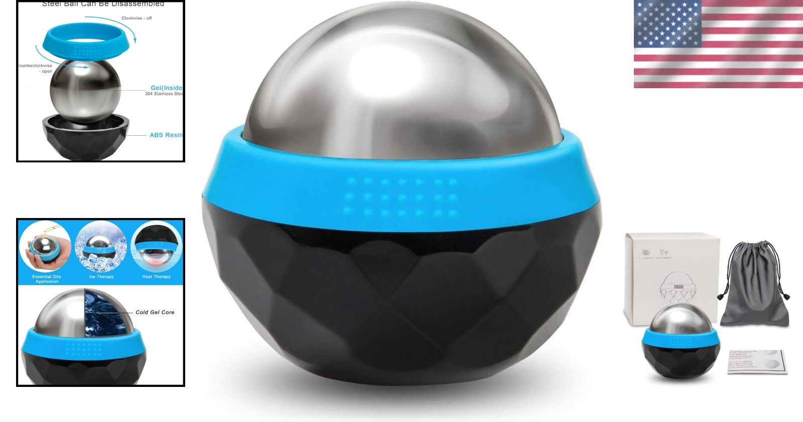 Cryosphere Cold Massage Roller Ball for Pain Relief & Muscle Recovery – 4 Inches