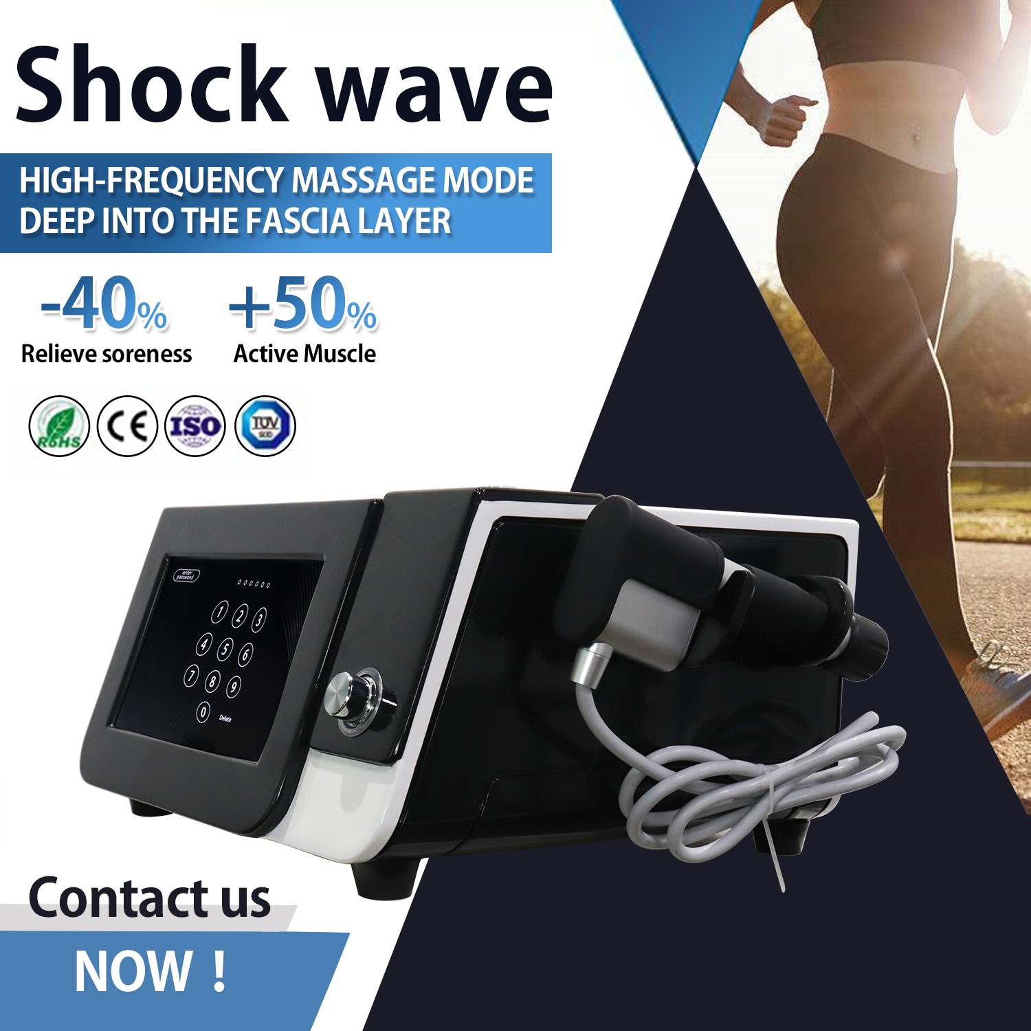 ED Shockwave Therapy Machine Shock Wave Body Massager Spine Joint Pain Relief