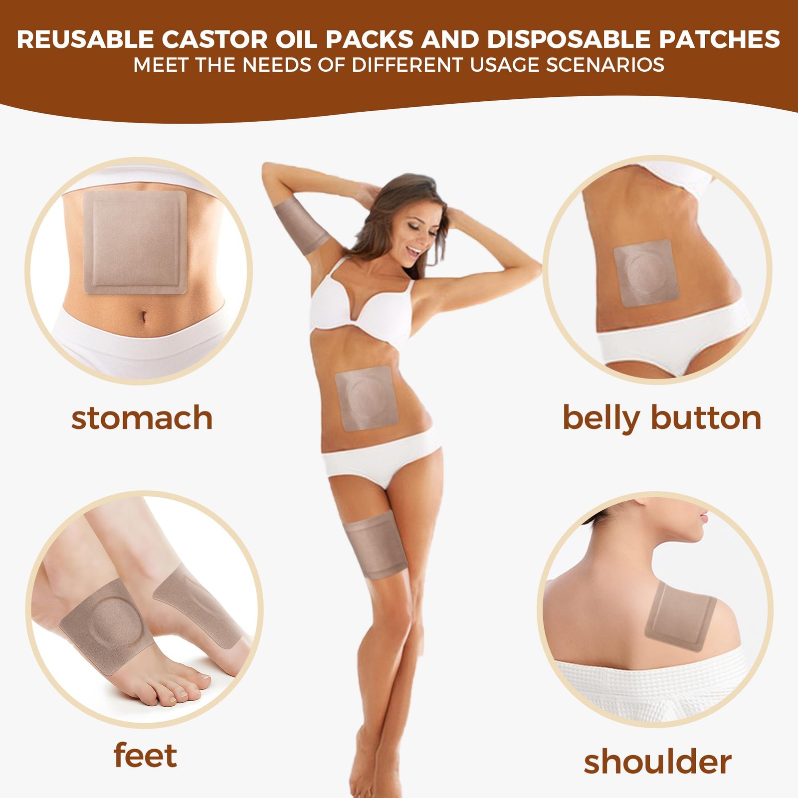 Castor Oil Pack Wrap Reusable with 16 fl.oz Organic Cold Pressed Unrefined Ca…