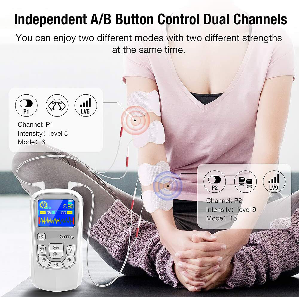 OSITO TENS Unit EMS Muscle Stimulator With TENS Pad 25 Massage Mode Rechargeable