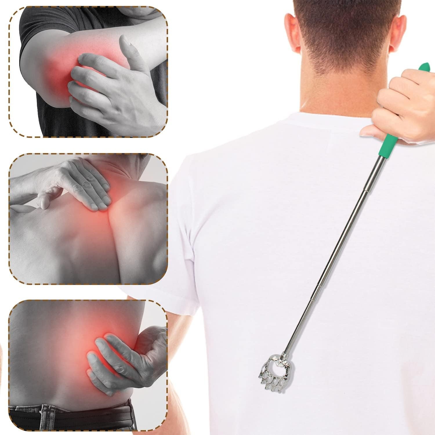 6pc Telescopic Back Scratcher Massager Itch Relief Extends to 26.5″ Mixed Color