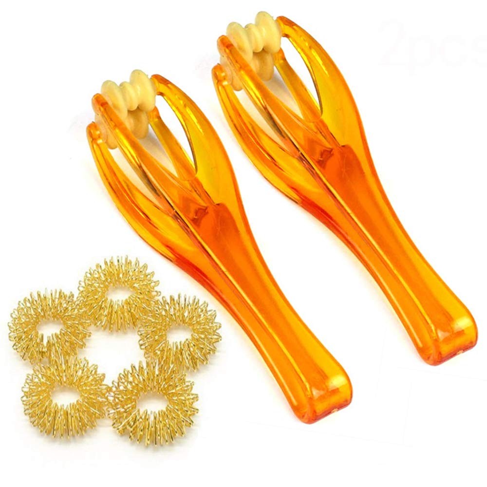2 Finger Massager Roller & 5 Acupressure Rings – Arthritis Pain Relief & Trig…