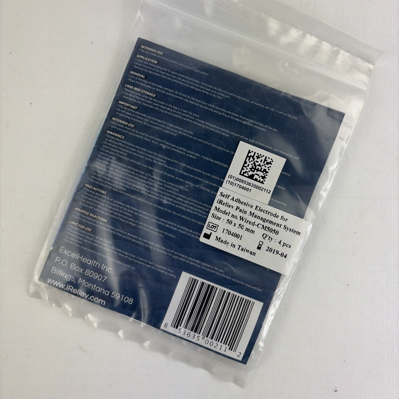 iRelieve CM5050 Small Electrode 2″ Pads – New in Package