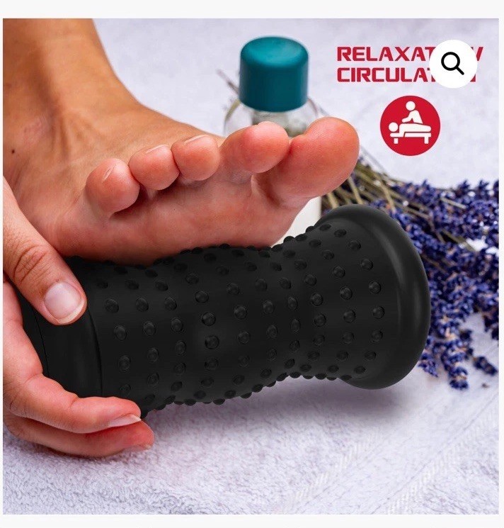 Vibrating Foot Massager with Textured Surface for Pain Relief.