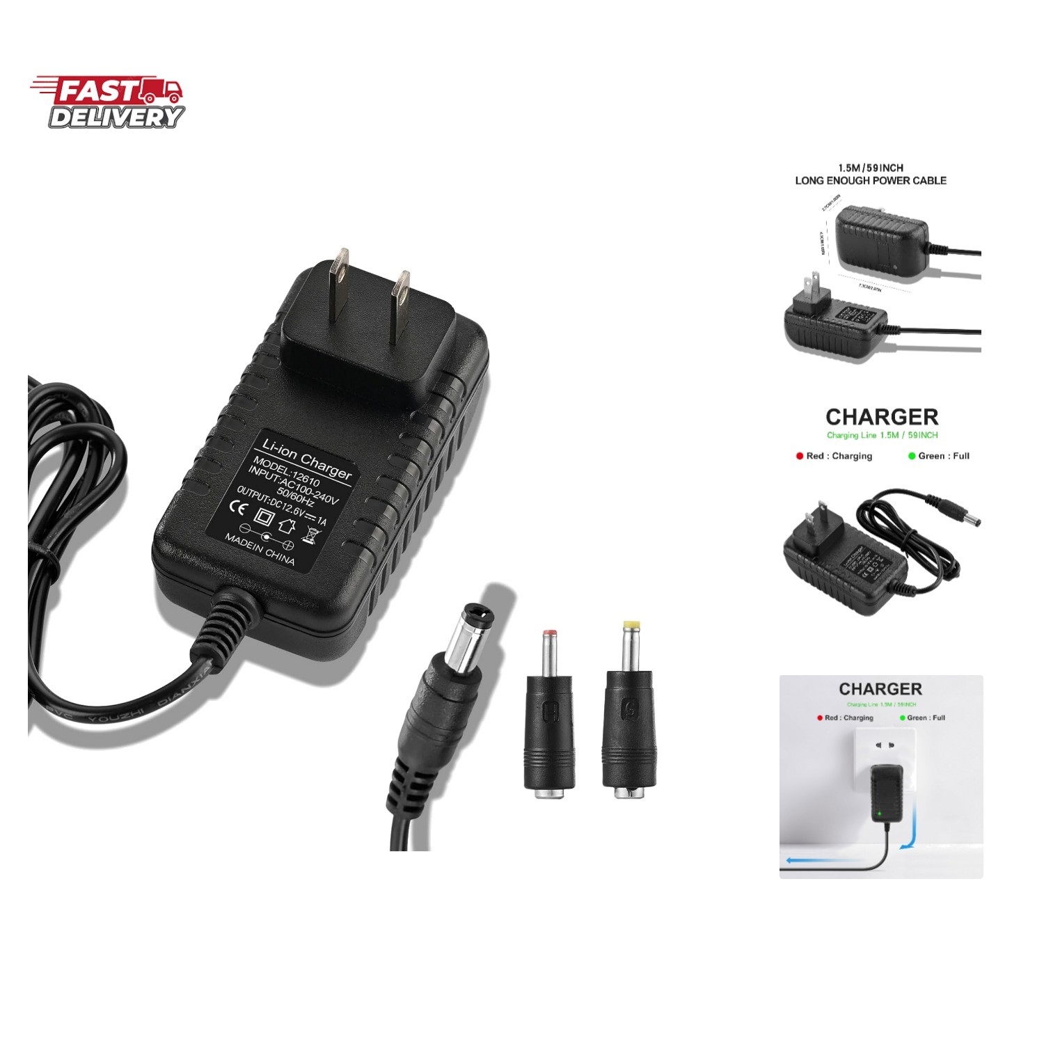 12V ~ 12.6 1A Massage Gun Charger for 12.6V Power Cord Universal 12V Massage …