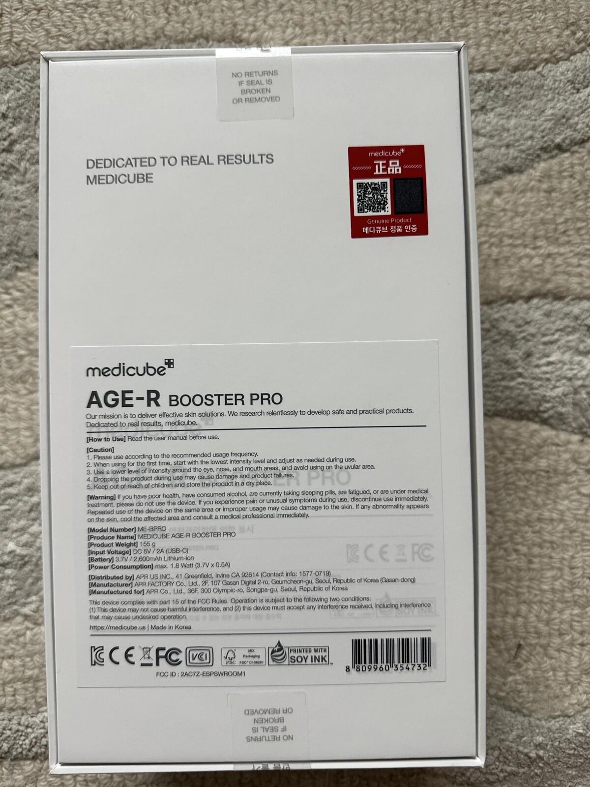 Medicube AGE-R Booster Pro Home Skin Care Device- NEW Sealed!!