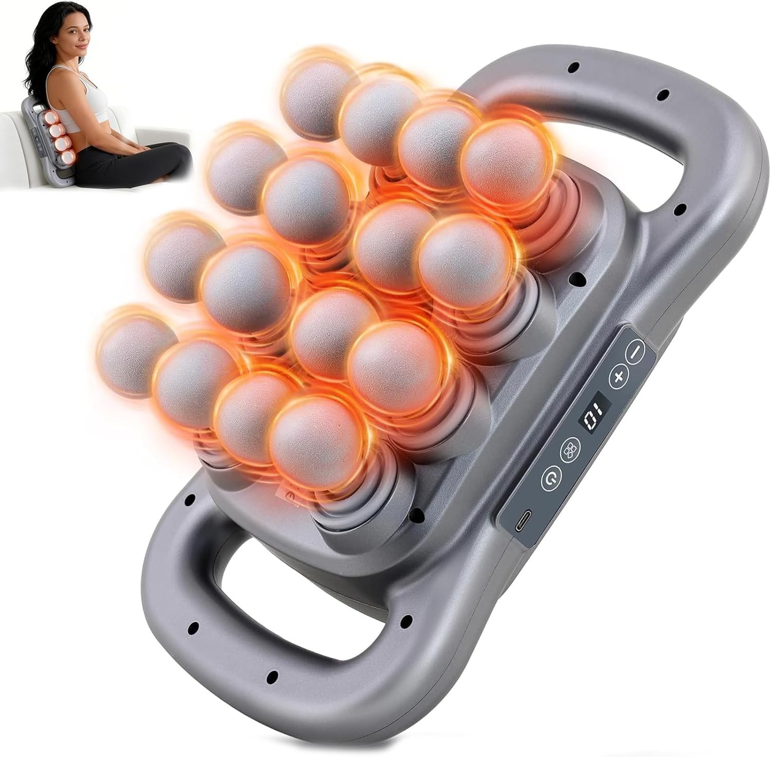 Novotechcal 16-Head Massage Gun Set Deep Tissue Percussion Massager *NEW IN BOX*