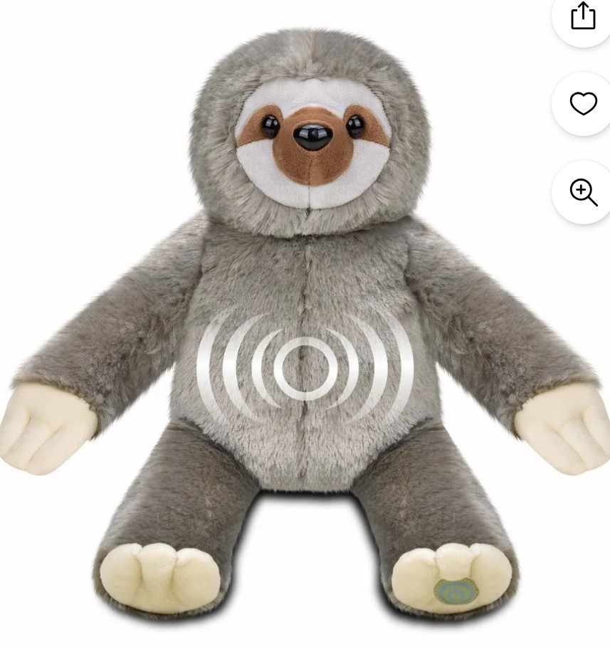 Huggable Plushie Brown Sloth Massager With Relaxing Vibration Gift New with Tag