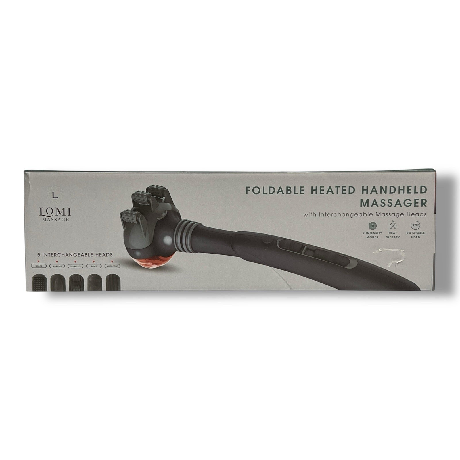 Lomi Massage Foldable Heated Handheld Massager W/Massage Head