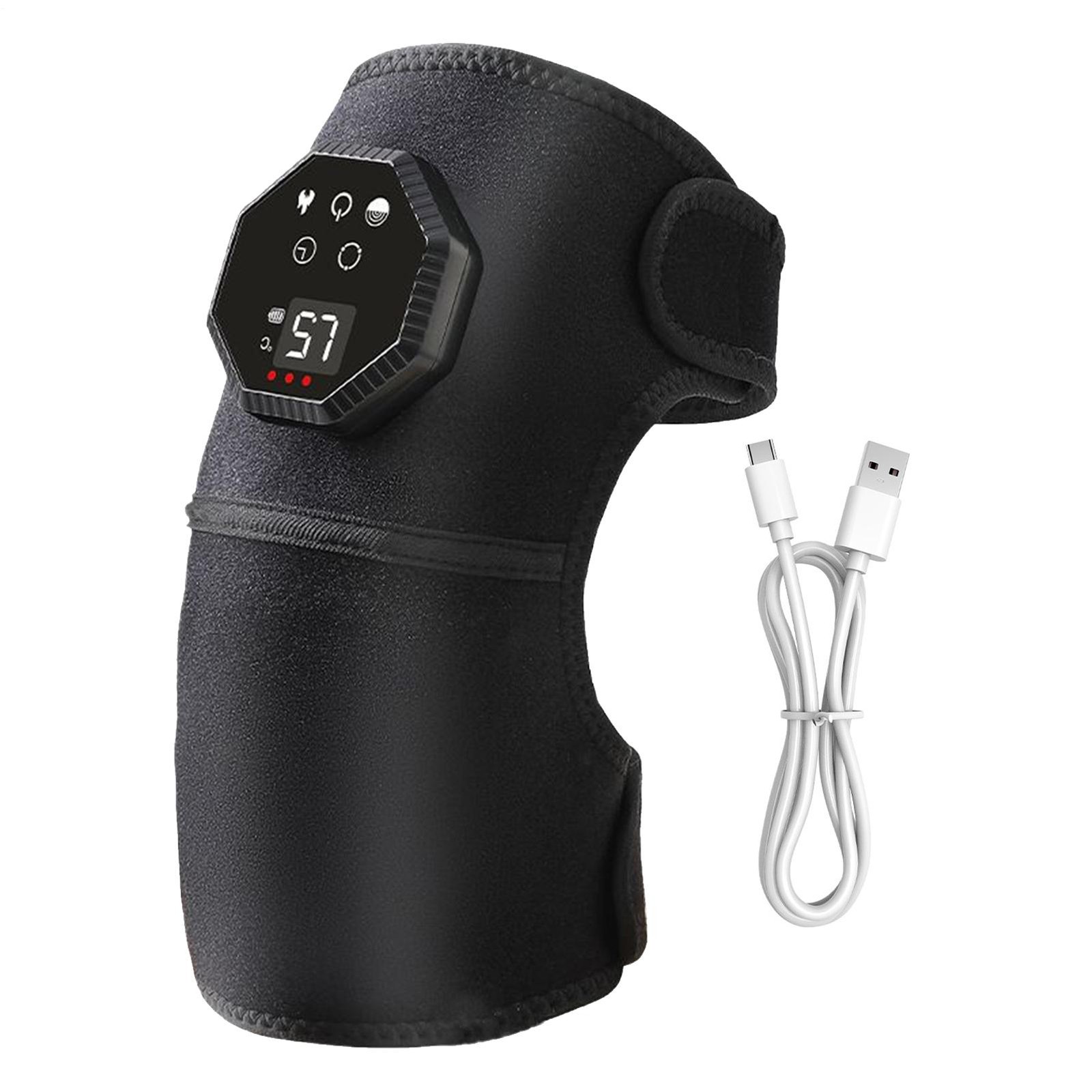 Electric Knee Massager for Pain Relief with 5 Vibration Modes, 3 Heating Levels