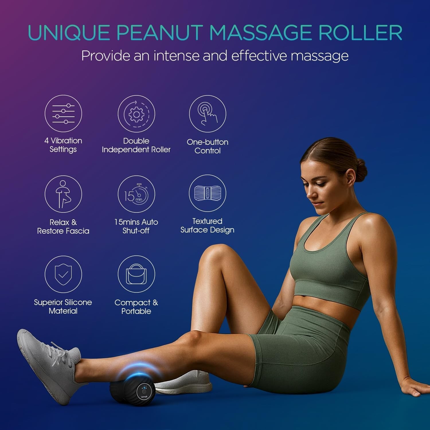 Cordless Vibrating Massage Ball for Back, Neck, Legs – Rechargeable Design