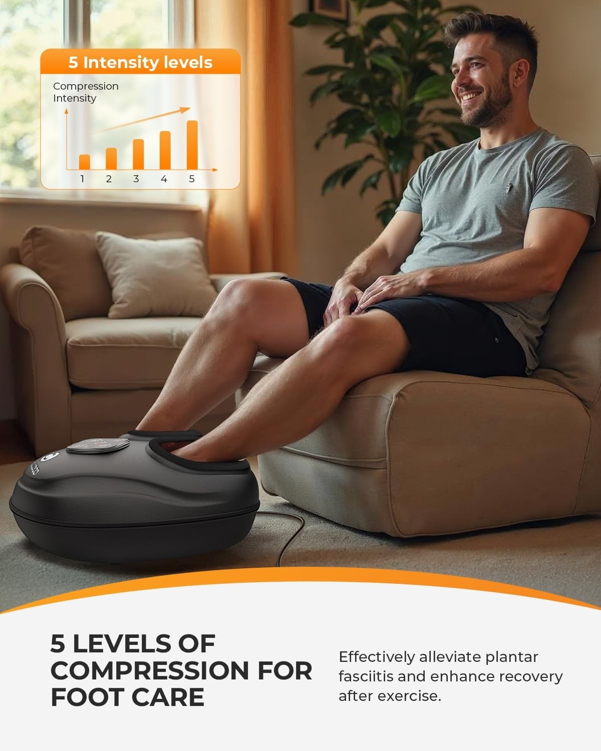 Upgraded Foot Massager with Heat – Shiatsu Kneading & Compression for Pain Relie