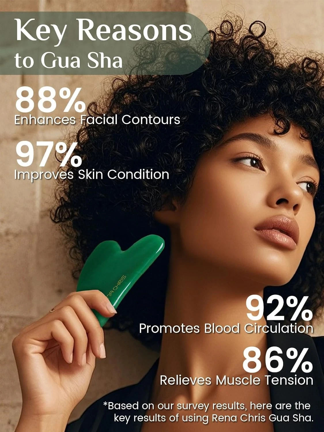 Gua Sha Facial Tools: Natural Jade Stone Guasha Tool for Face Acupuncture Therap