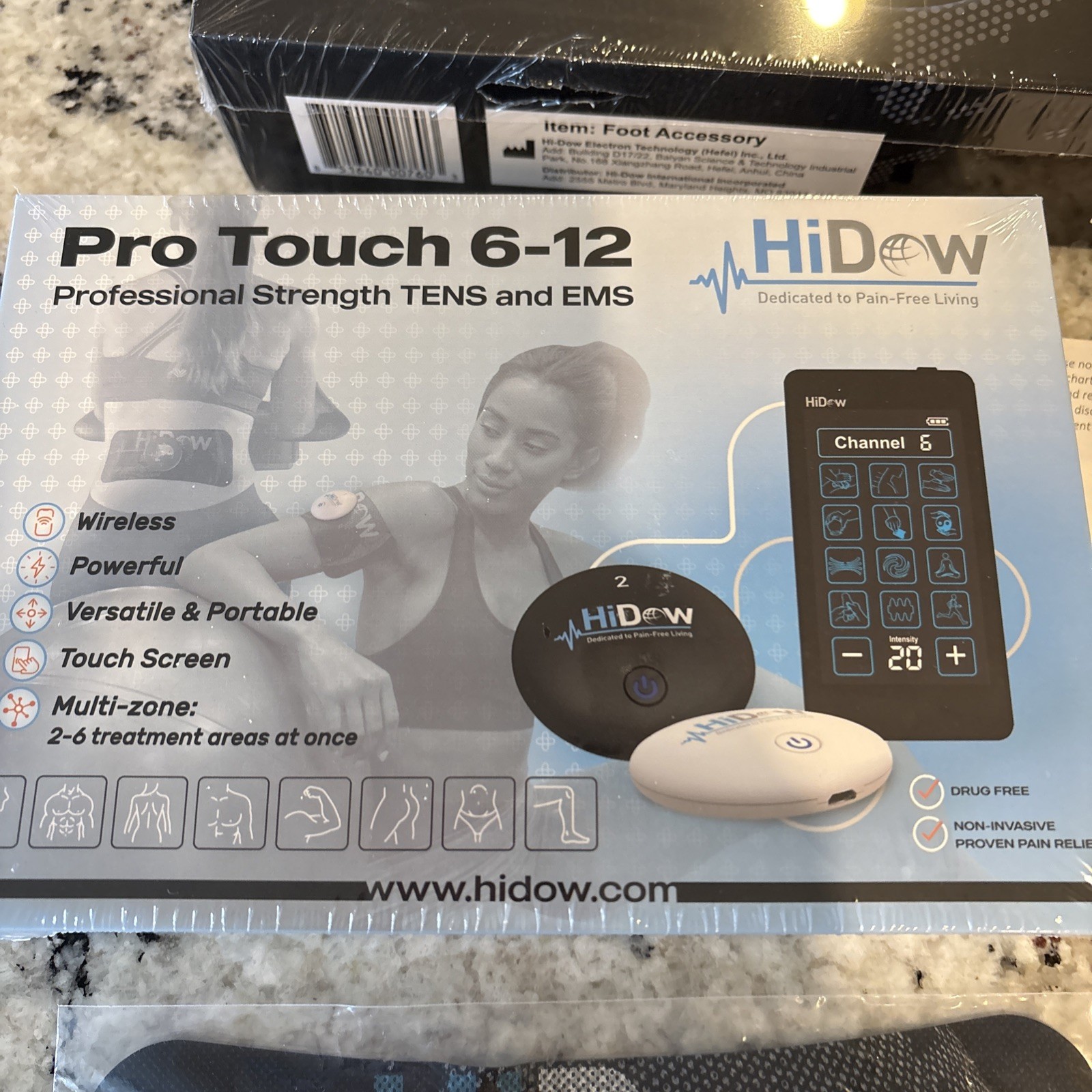 Hidow ProTouch 6-12 Wireless Touchscreen Tens Unit Brand New W/ Accessories