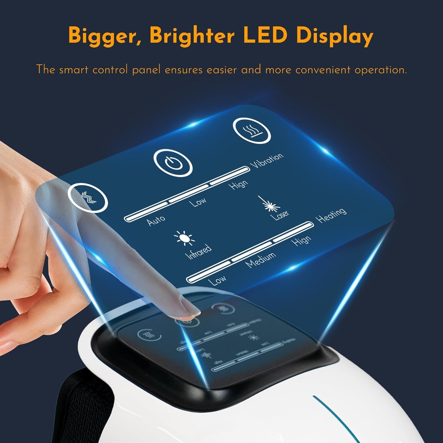 brenzo 2026 NEW 3-in-1 Cordless Knee Massager with Heat, Red Light Therapy & 3 V