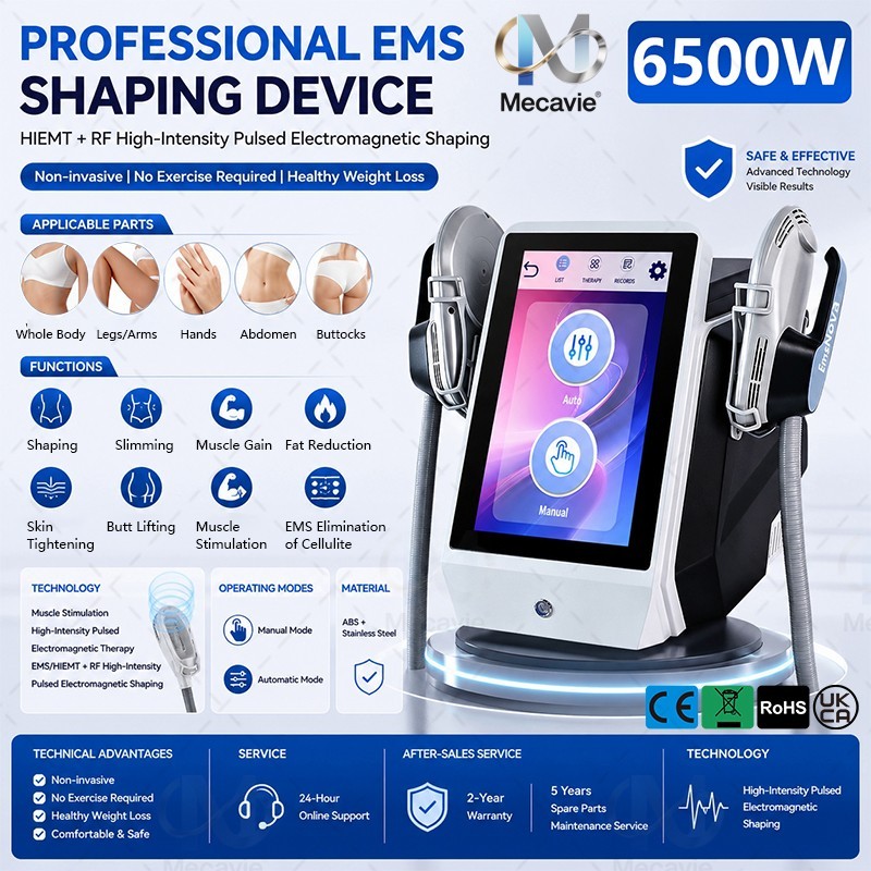 Dual Hand RF HIEMT Muscle Stimulation Body Sculpting Salon Shaping Machine