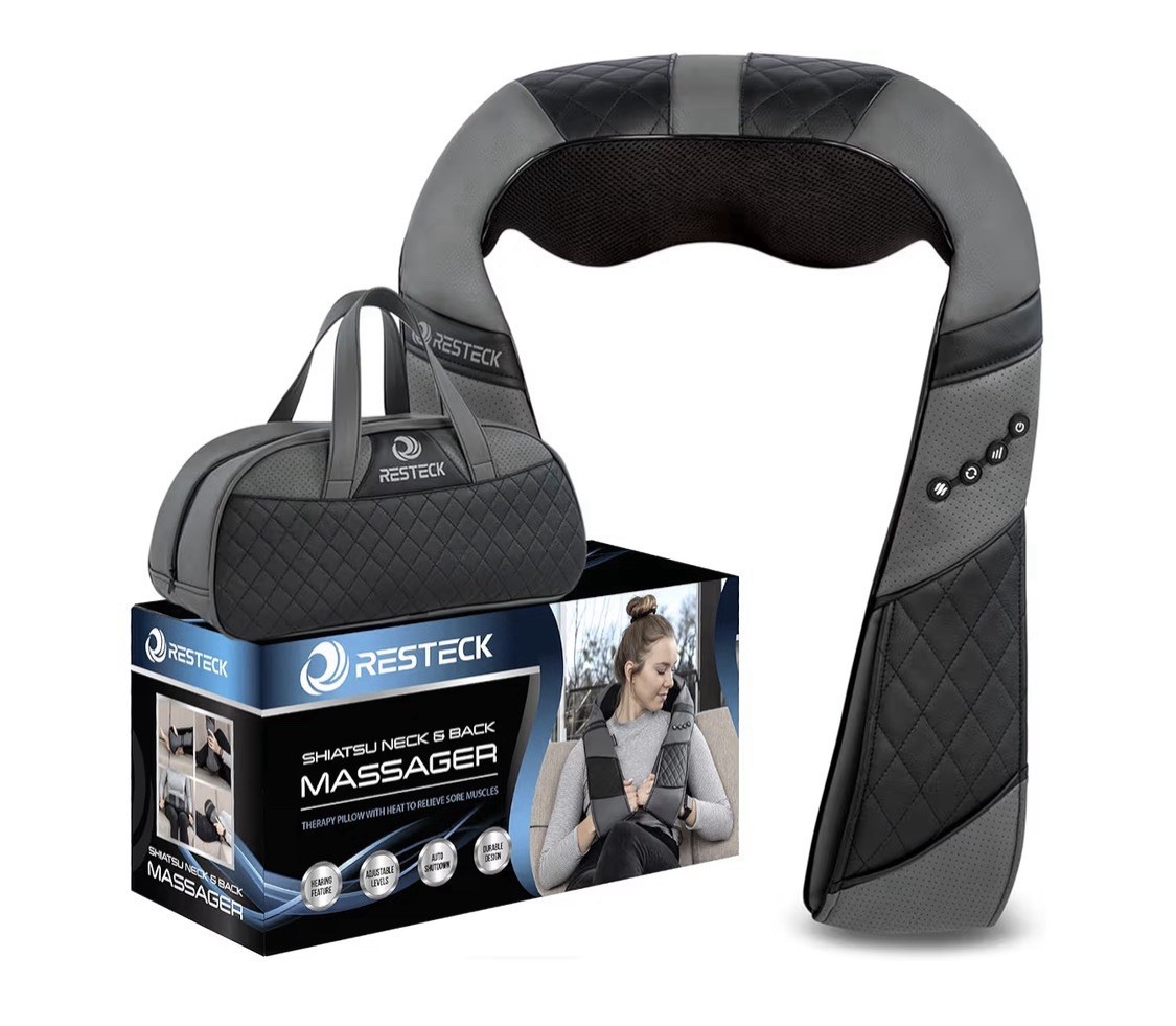 RESTECK Massagers for Neck and Back with Heat – Deep Tissue 3D Kneading Pillow,