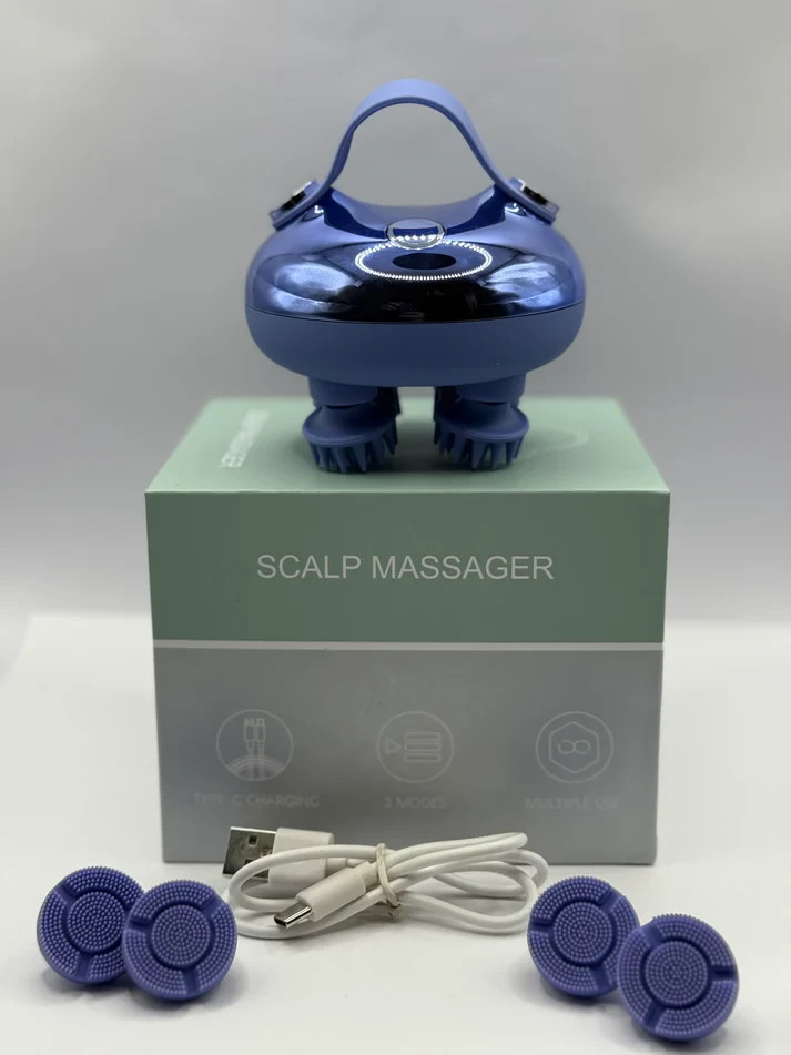 Electric Scalp Massager IPX7 Waterproof Rechargeable Head Massager USB Portable