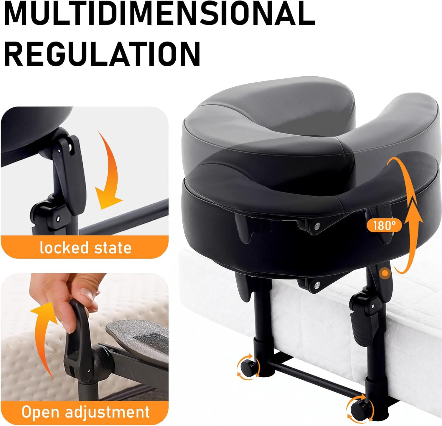 Massage Headrest for Bed Face Cradle, Adjustable Massage Attachment for Mattress