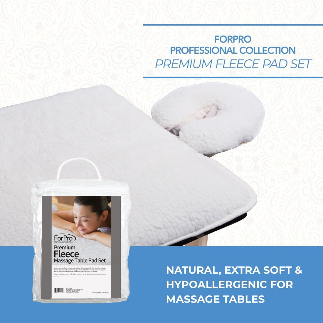 Forpro Premium Fleece Massage Pad Set, Extra Soft, Hypoallergenic, for Massage T