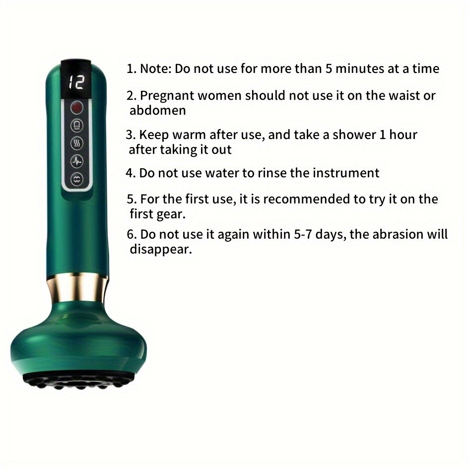 Portable Compact Modern Hypoallergenic 12-Level Electric Vacuum Cupping Massager