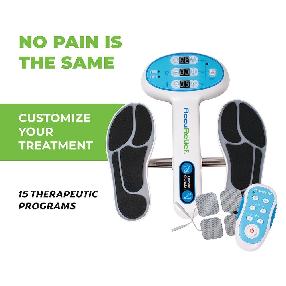 AccuRelief Ultimate Foot Circulator with Remote – EMS Muscle Stimulator / TENS