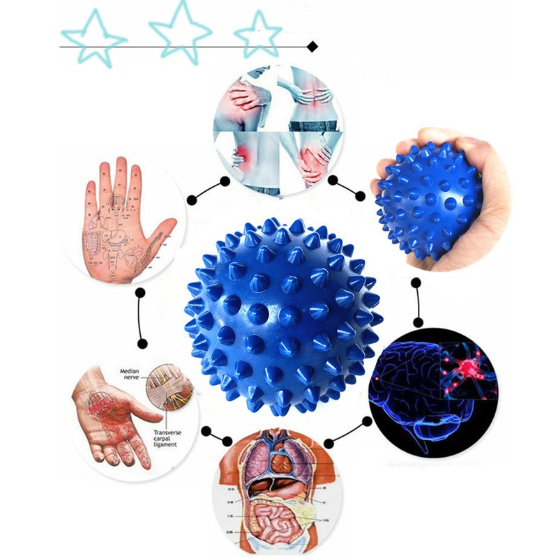 6.5cm PVC Spiky Massage Ball Roller Gym Reflexology Hand Foot Body Stress Relief