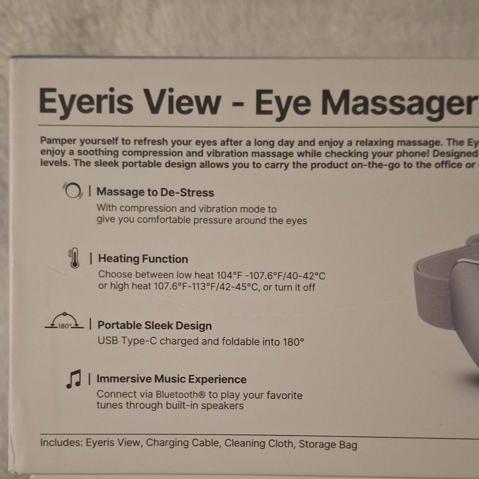 RENPHO Eyeris View Eye Massager Bluetooth Heated Foldable Air Compression