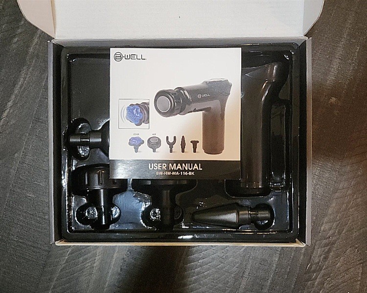 Hot and Cold Massager – Mini Massage Gun w/ 5 Attachments (Rechargeable Battery)