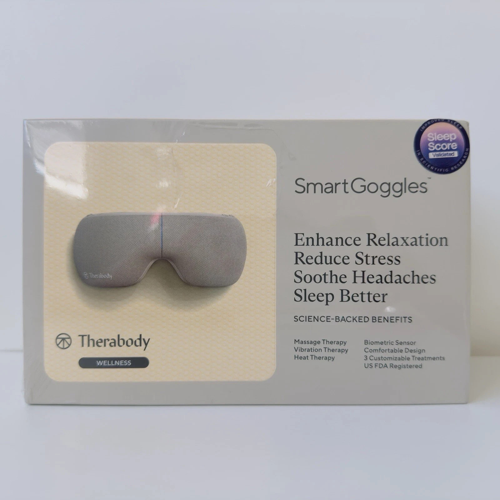 Therabody Smart Goggles SmartSense Soothe Massager Therapy TM03348-01 NEW SEALED
