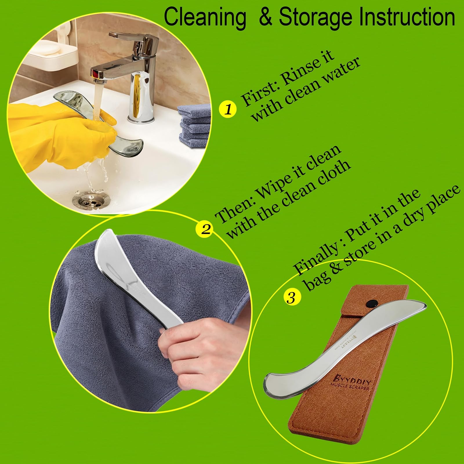 Byyddiy Stainless Steel Gua Sha Muscle Scraper Toolscar Tissue Toolphysical